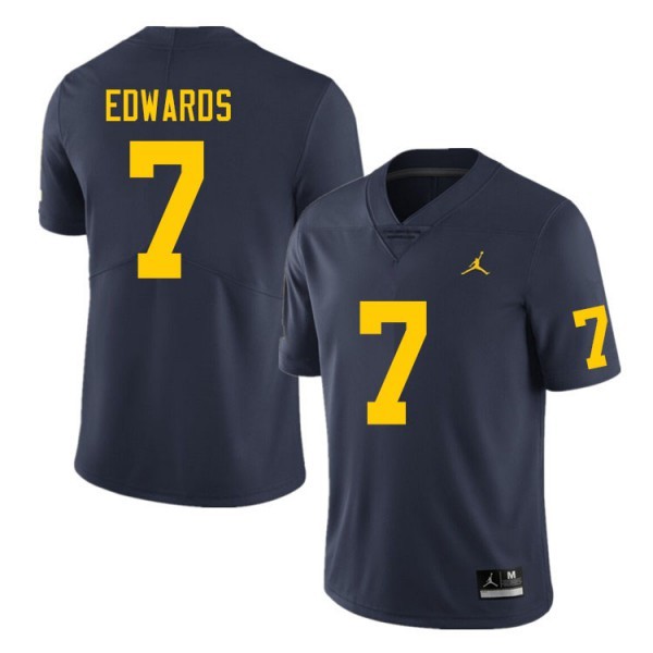 University of Michigan #7 For Men's Donovan Edwards Jersey Navy Embroidery Alumni Football Limited